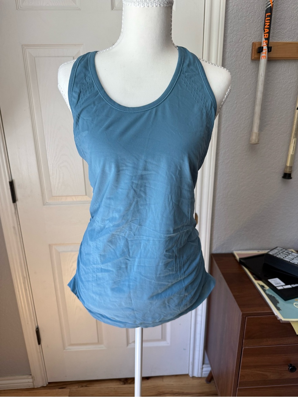 Athleta Blue Scoop Neck Athletic Tank